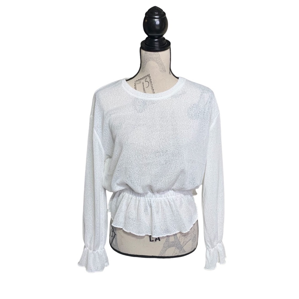 Suzy Shier Lacey blouse white womens size small Sโ